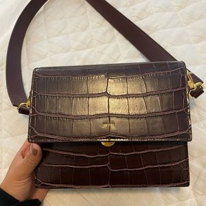 JW PEI mini flap bag brown croc - perfect condition! Used once